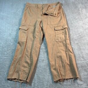 Banana Republic Cargo Pants Women's Size 4 Khaki Iced‎ Latte High Rise Hem Crop
